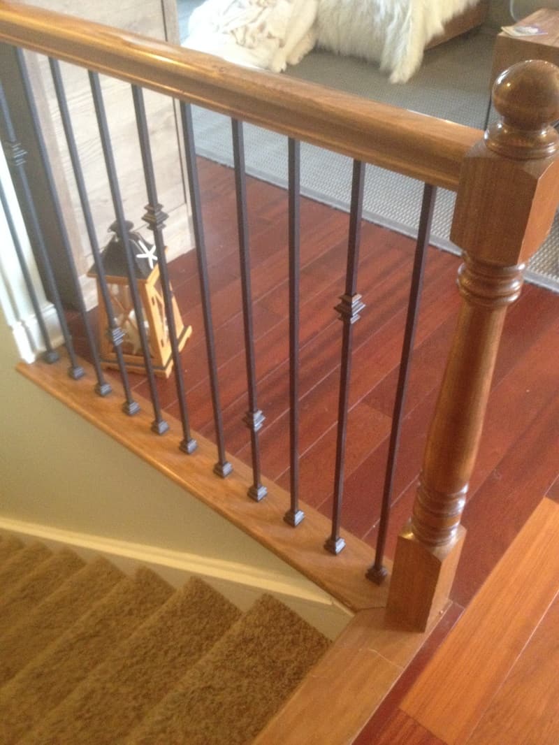 Cherry Hardwood Stair Landing — Central Ohio