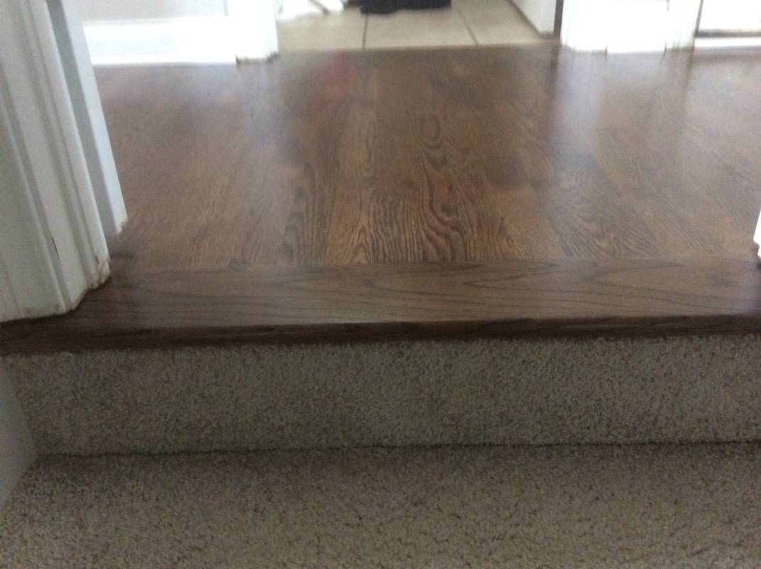 Dark Oak Stair Landing — Central Ohio